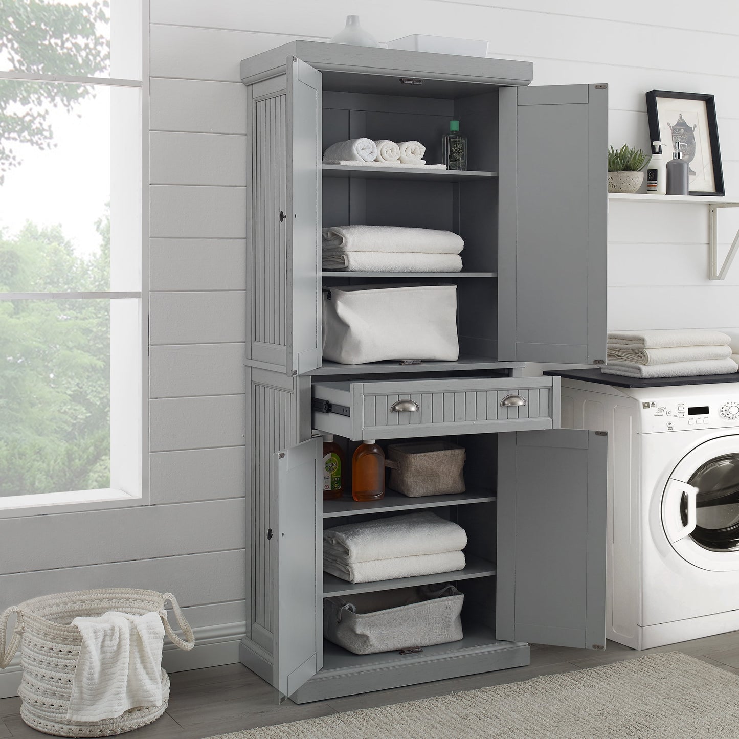 Seaside Pantry in Distressed Gray