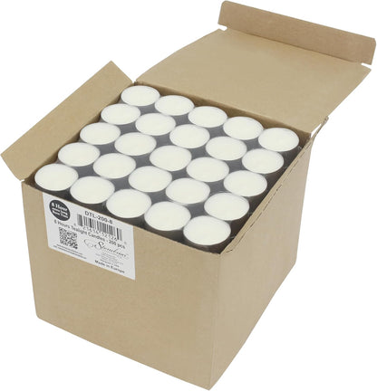 200 Pack Unscented 8 Hour Extended Burn Time Tea Light Candles