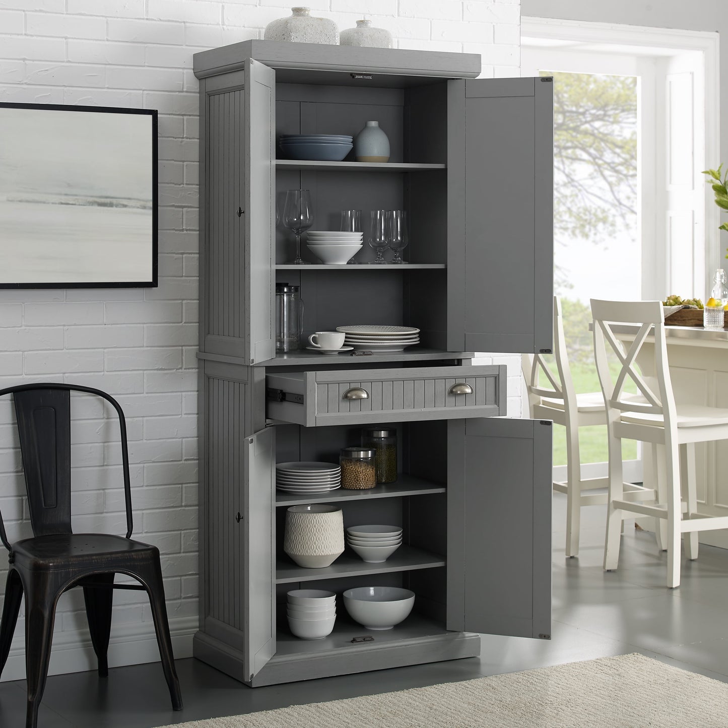 Seaside Pantry in Distressed Gray