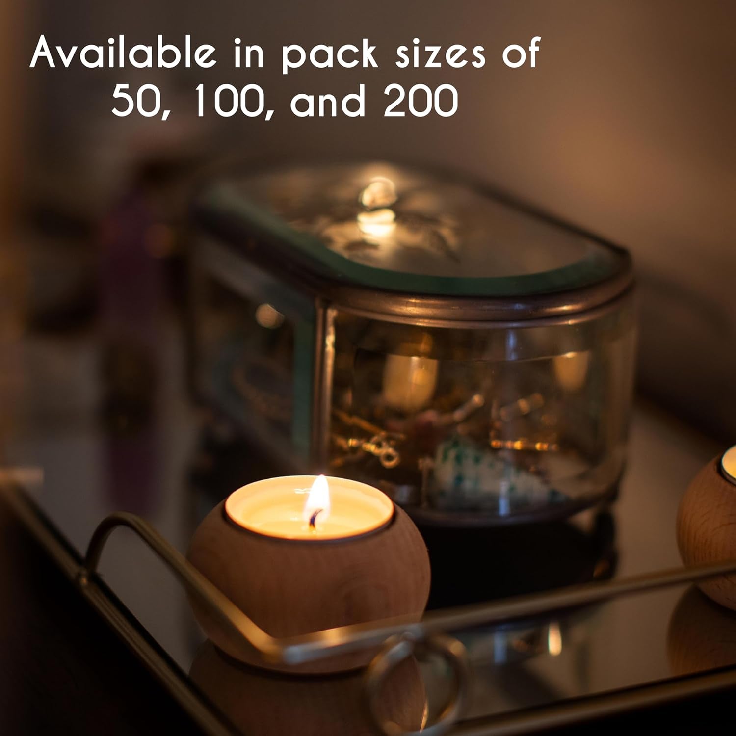 200 Pack Unscented 8 Hour Extended Burn Time Tea Light Candles
