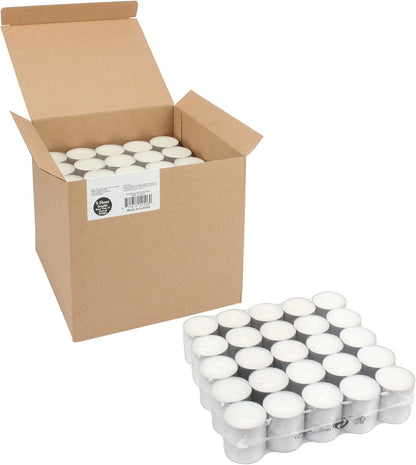 200 Pack Unscented 8 Hour Extended Burn Time Tea Light Candles