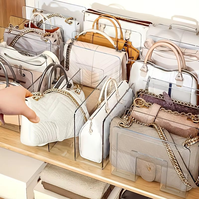ClearTote™ Handbag & Wallet Organizer – Transparent Closet & Display Storage Rack