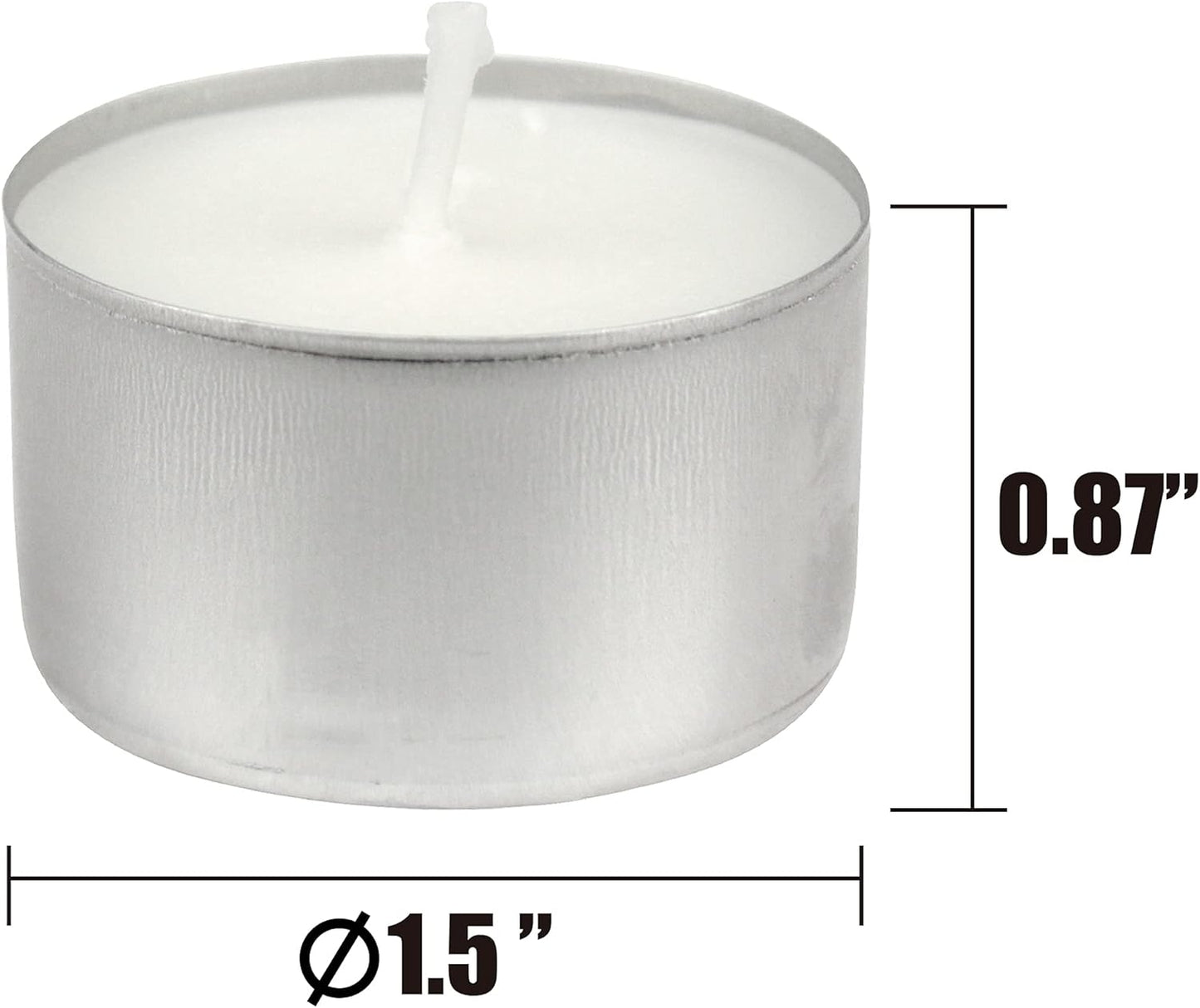 200 Pack Unscented 8 Hour Extended Burn Time Tea Light Candles
